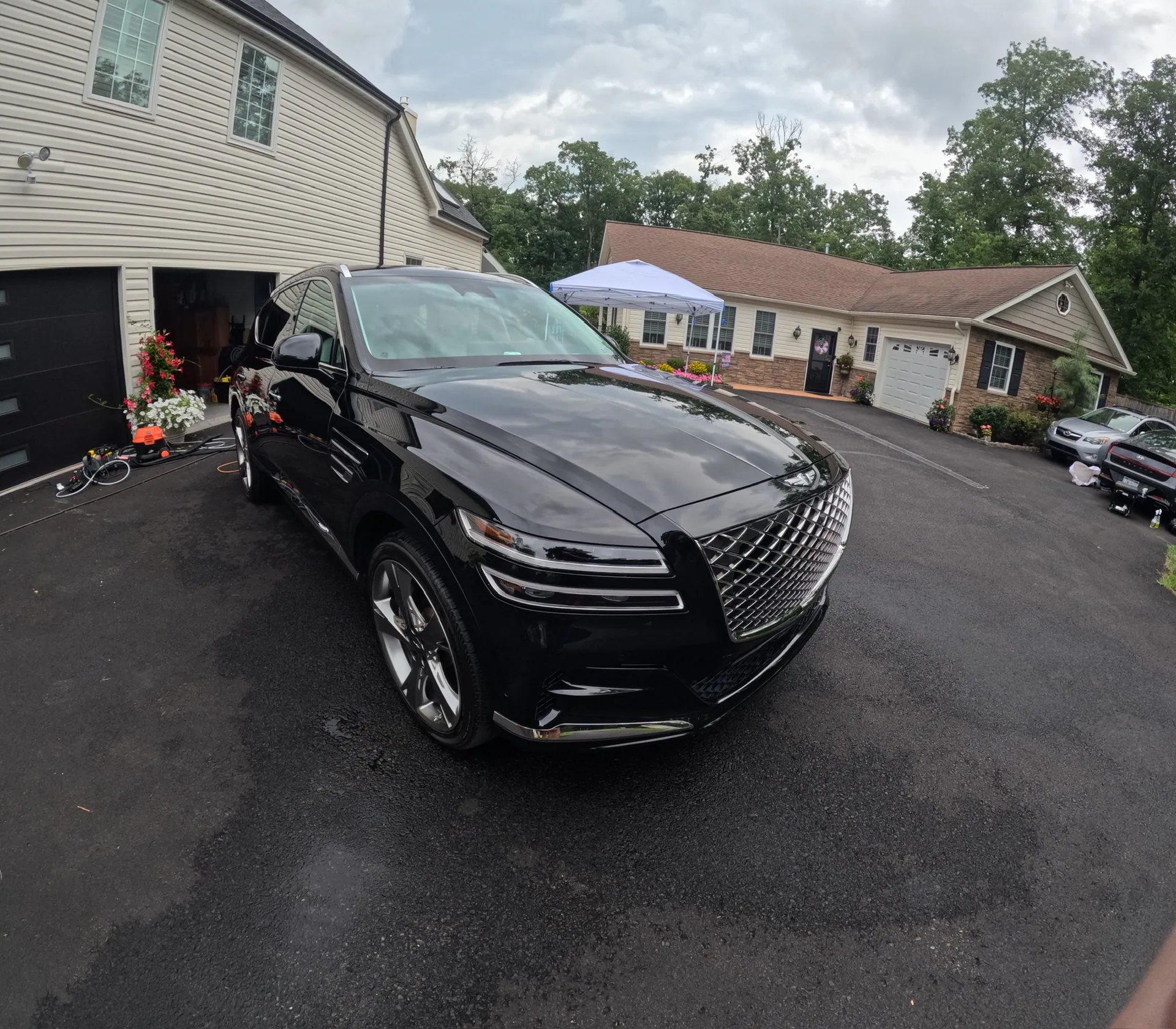 Detailed black Genesis GV80 SUV
